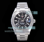 Noob Factory Rolex Sky Dweller Black Dial Stainless Steel Watch 42MM For Men